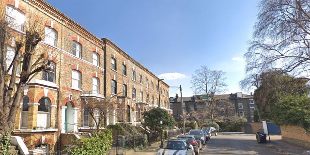The street in south London where authorities responded to reports of a body found in the yard of one Clapham residence.