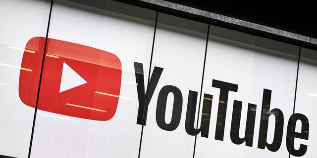 A fragment of the YouTube logo outside YouTube Space in London.  (Photo by Ollie Curtis/Future via Getty Images via Getty Images)