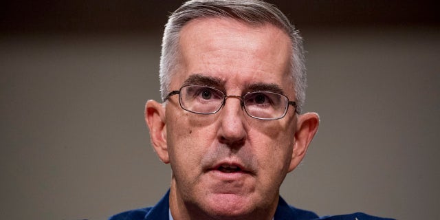 Gen. John Hyten appears before the Senate Armed Services Committee on Capitol Hill in Washington, Tuesday, July 30, 2019, for his confirmation hearing to be vice chairman of the Joint Chiefs of Staff.