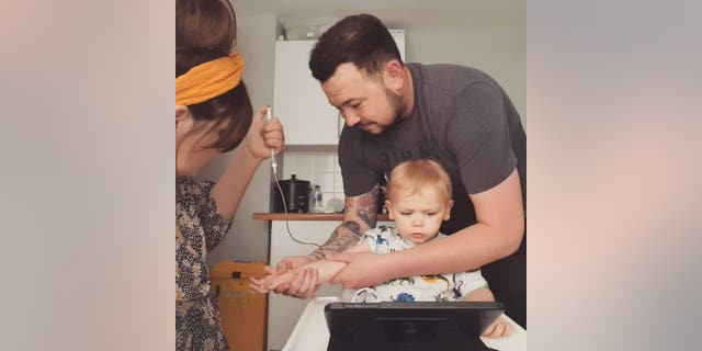 The young boy receives at-home treatment for the rare disorder every 72 hours.