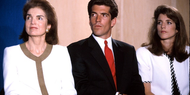 Jackie Kennedy Onassis w. son John F. Kennedy Jr. and daughter Caroline Kennedy. (Photo by Time Life Pictures/DMI/The LIFE Picture Collection via Getty Images/Getty Images)