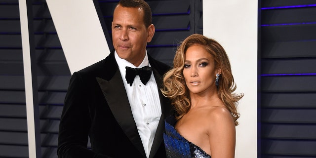 Alex Rodriguez, left, and Jennifer Lopez arrive at the Vanity Fair Oscar Party on Sunday, Feb. 24, 2019, in Beverly Hills, Calif. (Photo by Evan Agostini/Invision/AP)