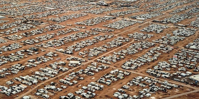 A view of Zaatari refugee camp, located in north Jordan close to the border with Syria, was opened in 2012. 