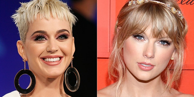 Katy Perry (L) and Taylor Swift (R) 