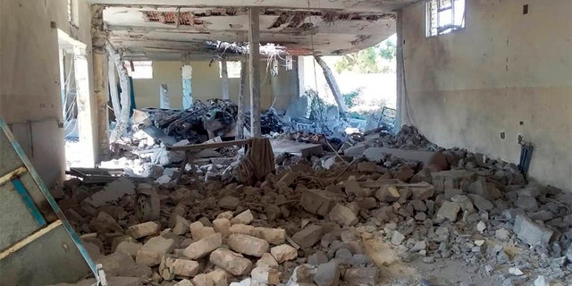 The damage inside the detention center in Tripoli's Tajoura neighborhood following the airstrike Wednesday.