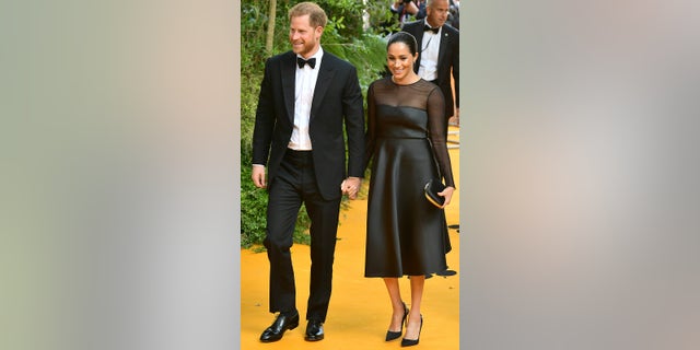 Meghan, Duchess of Sussex and Prince Harry, Duke of Sussex attend "The Lion King" European Premiere at Leicester Square on July 14, 2019 in London.