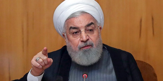Iranian President Hassan Rouhani speaks during a cabinet meeting in Tehran, Iran, on July 3.