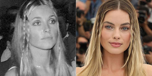 Sharon Tate in 1968 (L) and Margot Robbie in 2019 (R) (Getty )