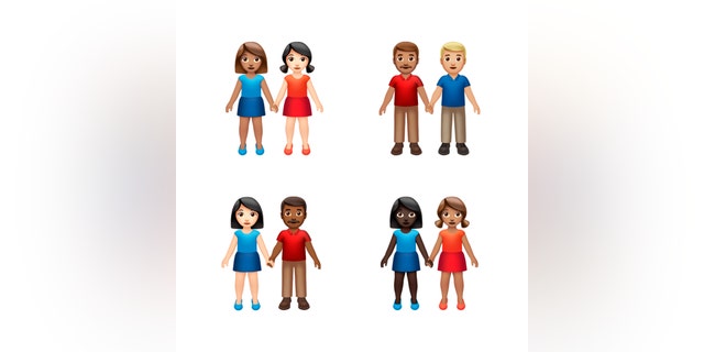 This image provided by Apple shows new emoji's released by Apple. (Apple via AP)