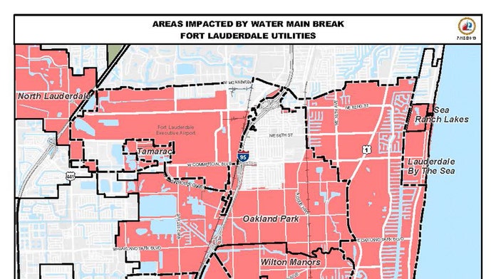 water i fort lauderdale map Fort Lauderdale Restores Much Of Its Water Service Urges People water i fort lauderdale map