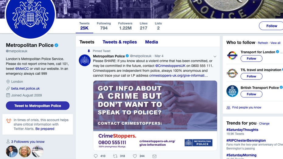 Uk Police Department S Twitter Hacked With Bizarre Anti Cop