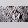 A close-up view of astronaut Buzz Aldrin's bootprint in the lunar soil, photographed with the 70mm lunar surface camera during Apollo 11's sojourn on the moon.?
