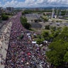 Demonstrators march on Las Americas highway demanding the resignation of Governor Ricardo Rossello, in San Juan, Puerto Rico, July 22, 2019. 