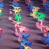 North Koreans perform during a mass game performance of "The Land of the People" at the May Day Stadium in Pyongyang, North Korea, July 16, 2019. 