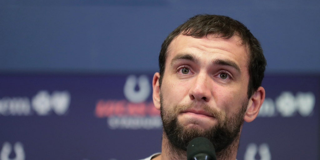 Indianapolis Colts quarterback Andrew Luck (12) reacts after