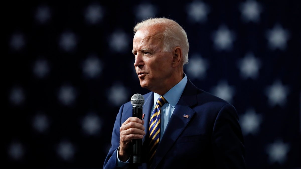 Democratic presidential candidate former Vice President Joe Biden speaks at the Presidential Gun Sense Forum, Saturday, Aug. 10, 2019, in Des Moines, Iowa. (AP Photo/Charlie Neibergall)