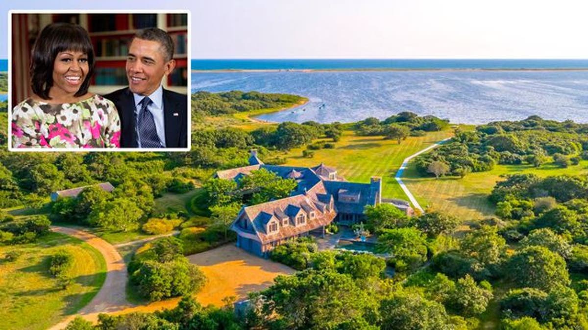 The Obamas' home on Martha's Vineyard. (Realtor.com; Pete Souza/Official White House Photo)