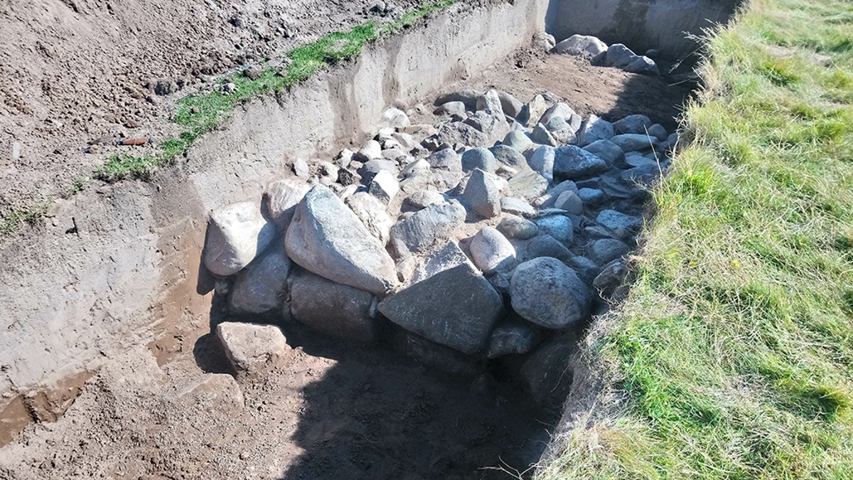 The wall of the Iron Age roundhouse at Dinas Dinlle. (CHERISH Project)