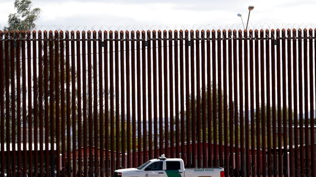 A new section of the border wall with Mexico in El Centro, Calif. (AP Photo/Jacquelyn Martin, File)