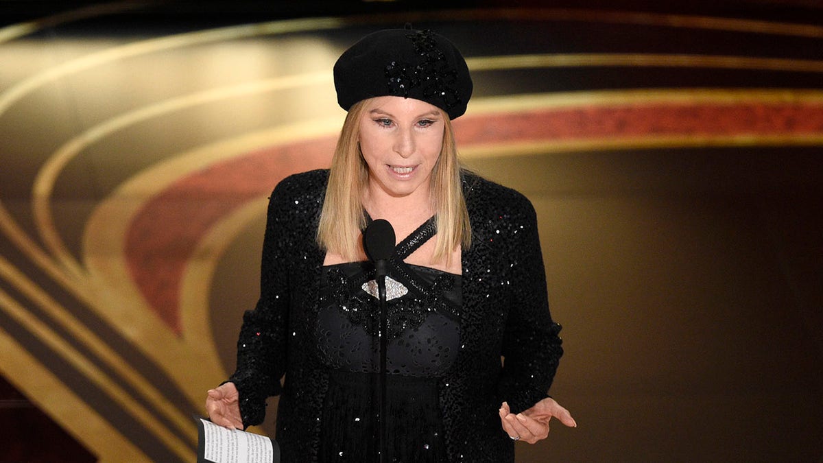 Barbra Streisand introduces "BlacKkKlansman" at the Oscars at the Dolby Theatre in Los Angeles, Feb. 24, 2019. (Associated Press)