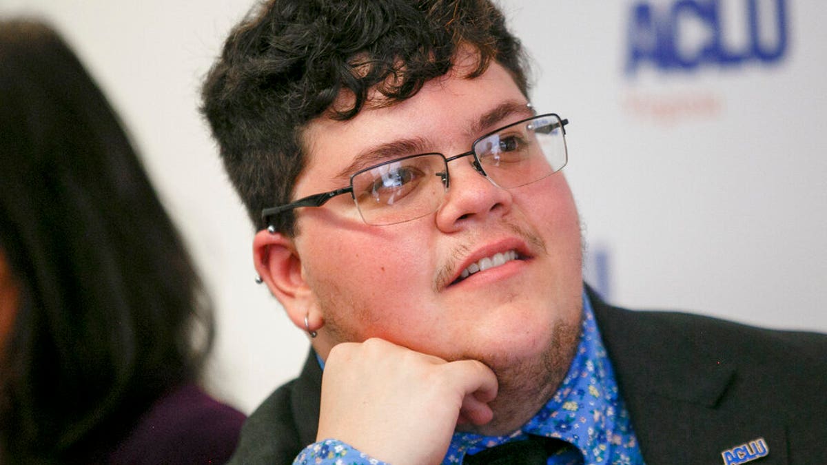 In this July photo, Gavin Grimm, who has become a national face for transgender students, speaks during a news conference held by the ACLU and the ACLU of Virginia at Slover Library in Norfolk, Va. (Associated Press)