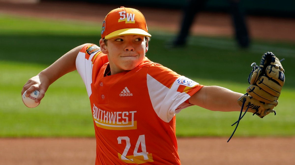 Louisiana's Egan Prather delivering in the fifth inning. (AP Photo/Gene J. Puskar)