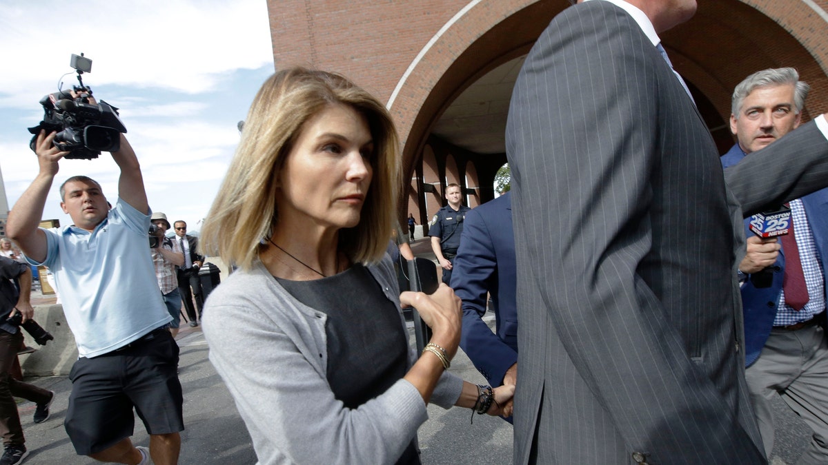 Lori Loughlin leaving federal court Tuesday in Boston. (AP Photo/Steven Senne)