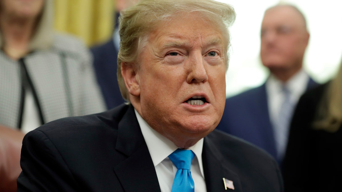 President Donald Trump speaks during a signing ceremony "Directing space policy 4" At the White House in Washington in 2019.