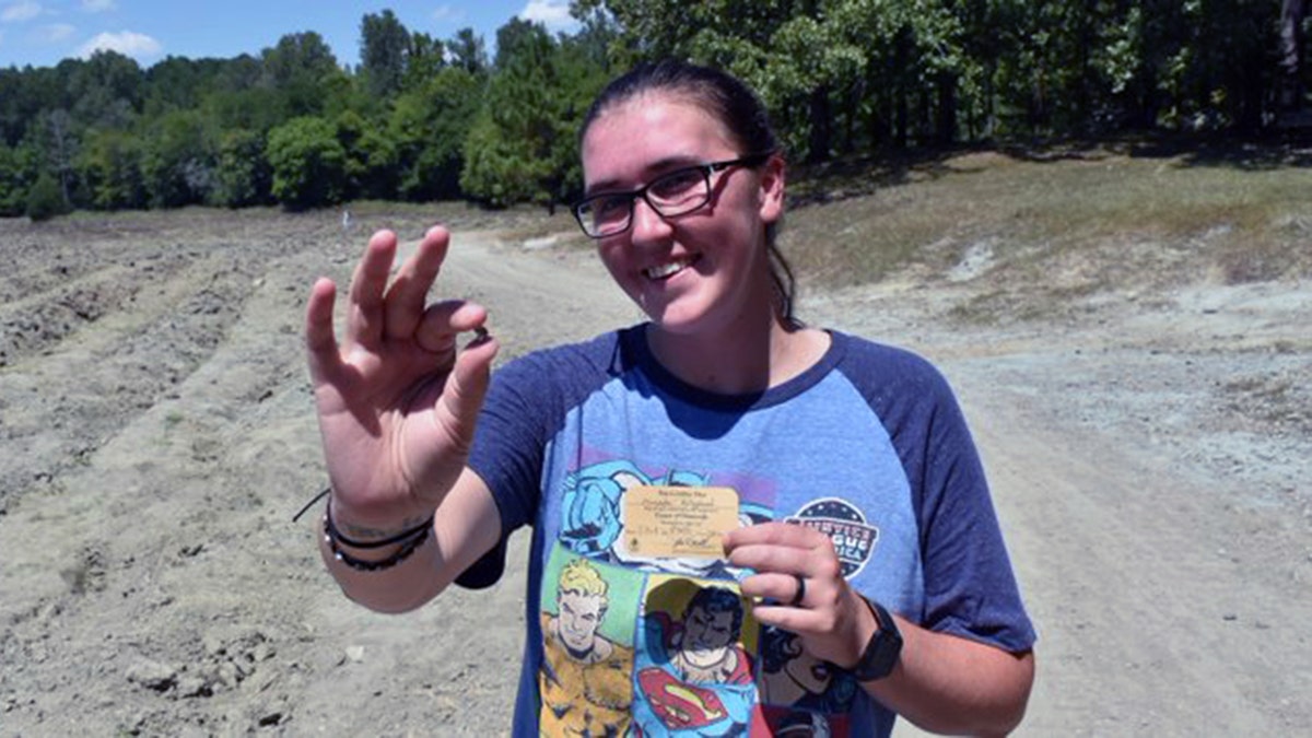 Miranda Hollingshead poses with her find.