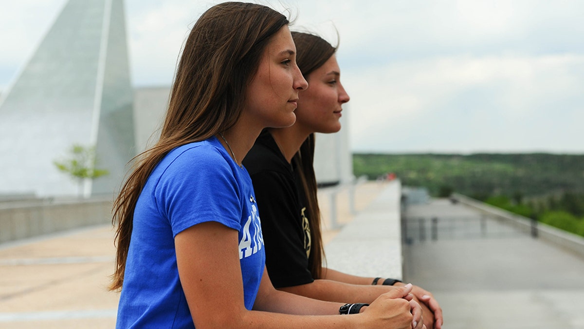 Aubrie and Emma Kuhrt, twin sisters from Texas, split to attend separate U.S. military academies. (U.S. Air Force Academy Public Affairs)