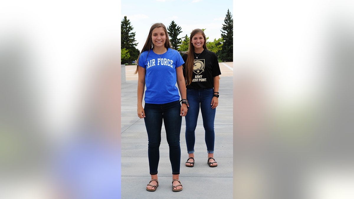 Aubrie and Emma Kuhrt, twin sisters from Texas, split to attend separate U.S. military academies. (U.S. Air Force Academy Public Affairs)