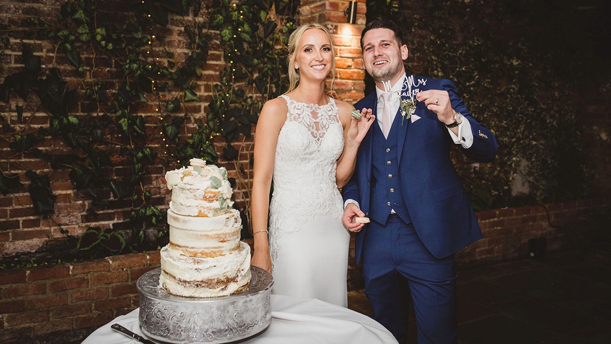 The two laughed it off and re-assembled the cake as best as they could.