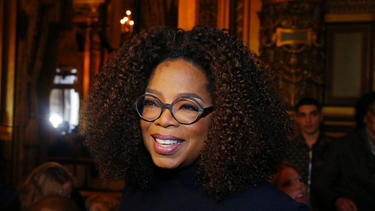 Oprah Winfrey at the presentation of Stella McCartney's ready-to-wear Fall-Winter 2019-2020 fashion collection in Paris on March 4, 2019 (AP Photo/Michel Euler, File)