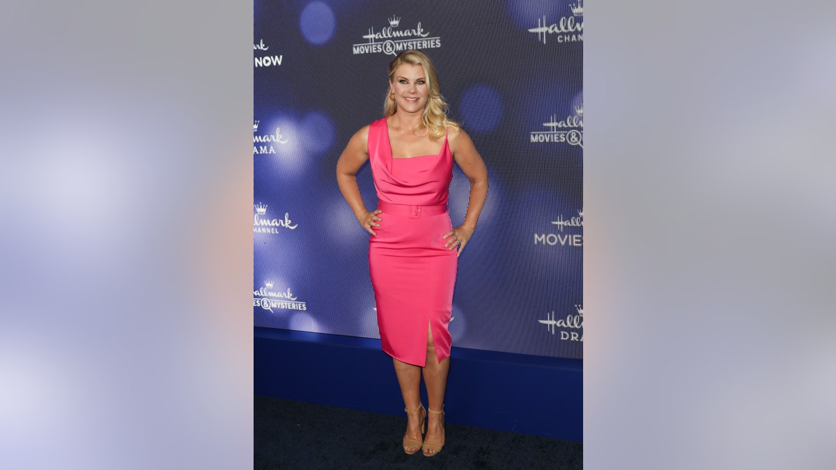 Alison Sweeney attends the Hallmark Channel and Hallmark Movies and Mysteries summer 2019 TCA press tour event at a Private Residence on July 26, 2019 in Beverly Hills, Calif.