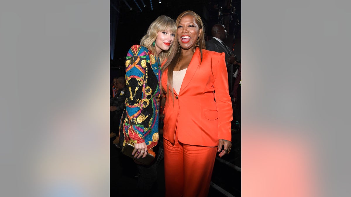 Taylor Swift and Queen Latifah attend the 2019 MTV Video Music Awards at Prudential Center on August 26, 2019 in Newark, New Jersey. (Photo by Kevin Mazur/WireImage via Getty Images)