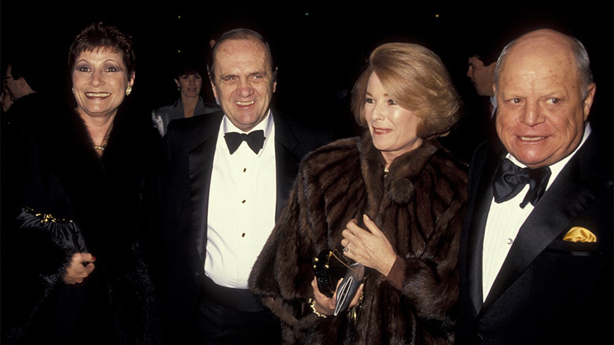 Actor Bob Newhart and wife Ginny Newhart and comic Don Rickles and wife attend the premiere of The Russia House on December 4, 1990, at the Cineplex Odeon Cinema in Century City, California. (Photo by Ron Galella, Ltd./Ron Galella Collection via Getty Images)