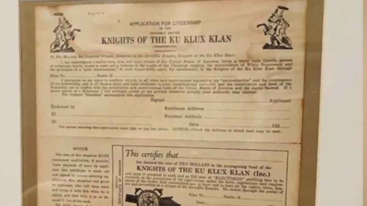 A Michigan man said he found an application to the KKK while touring a cop’s home that was for sale.