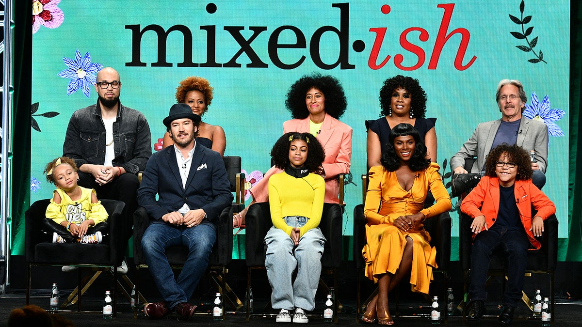 The cast and producers of ABC's "mixed-ish" address the press at the ABC Summer TCA 2019 at The Beverly Hilton in Beverly Hills, Calif.
