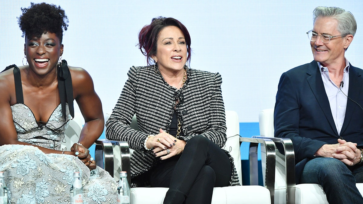Ito Aghayere, Patricia Heaton and Kyle MacLachlan of Carol's Second Act speak during the CBS segment of the 2019 Summer TCA Press Tour at The Beverly Hilton Hotel on August 1, 2019 in Beverly Hills, California. (Photo by Amy Sussman/Getty Images)