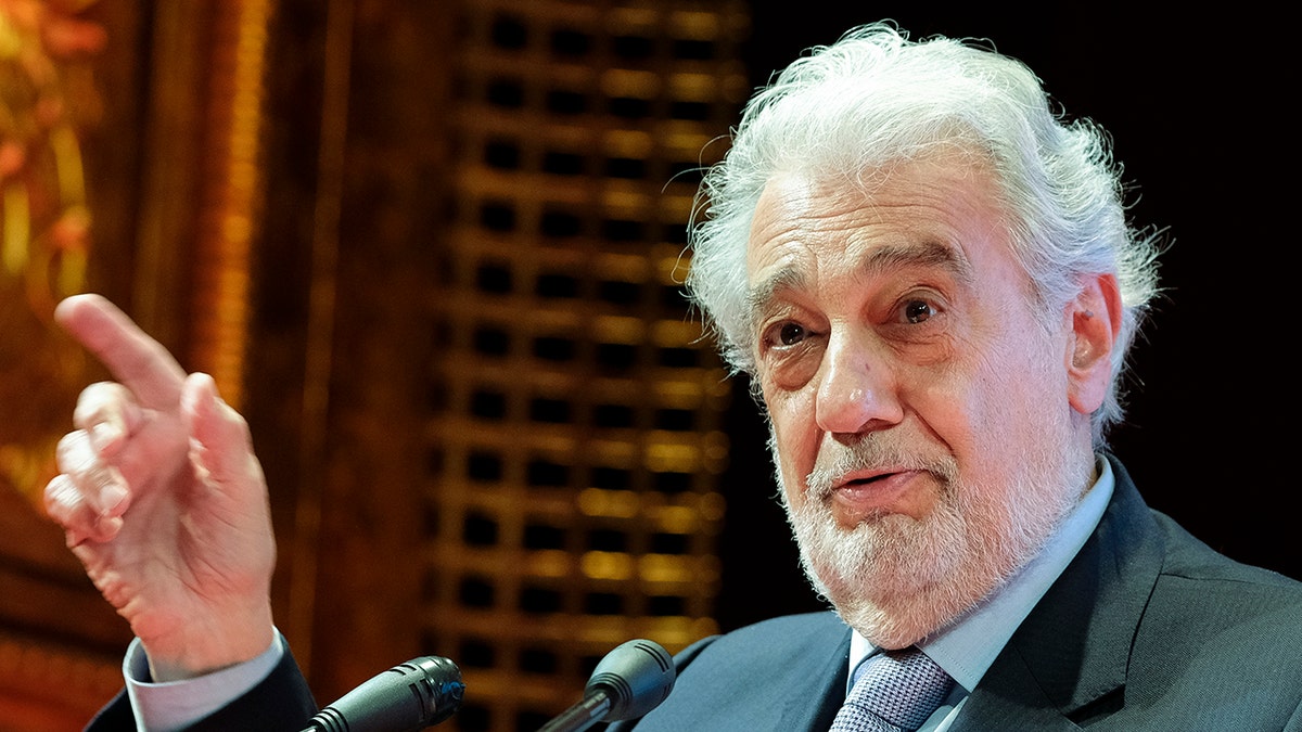 Spanish tenor Placido Domingo during the 10th International Congress of Excellence organized by Madrid's Regional Government held at Teatro de la Zarzuela in Madrid, Spain, 15 July 2019. (Photo by Oscar Gonzalez/NurPhoto via Getty Images)