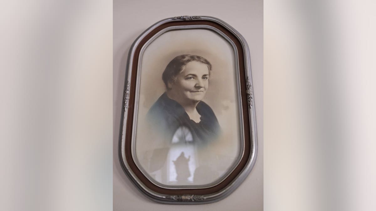 In this Aug. 9, 2019, photo a framed photograph of Rhoda Wise is displayed in Canton, Ohio. 