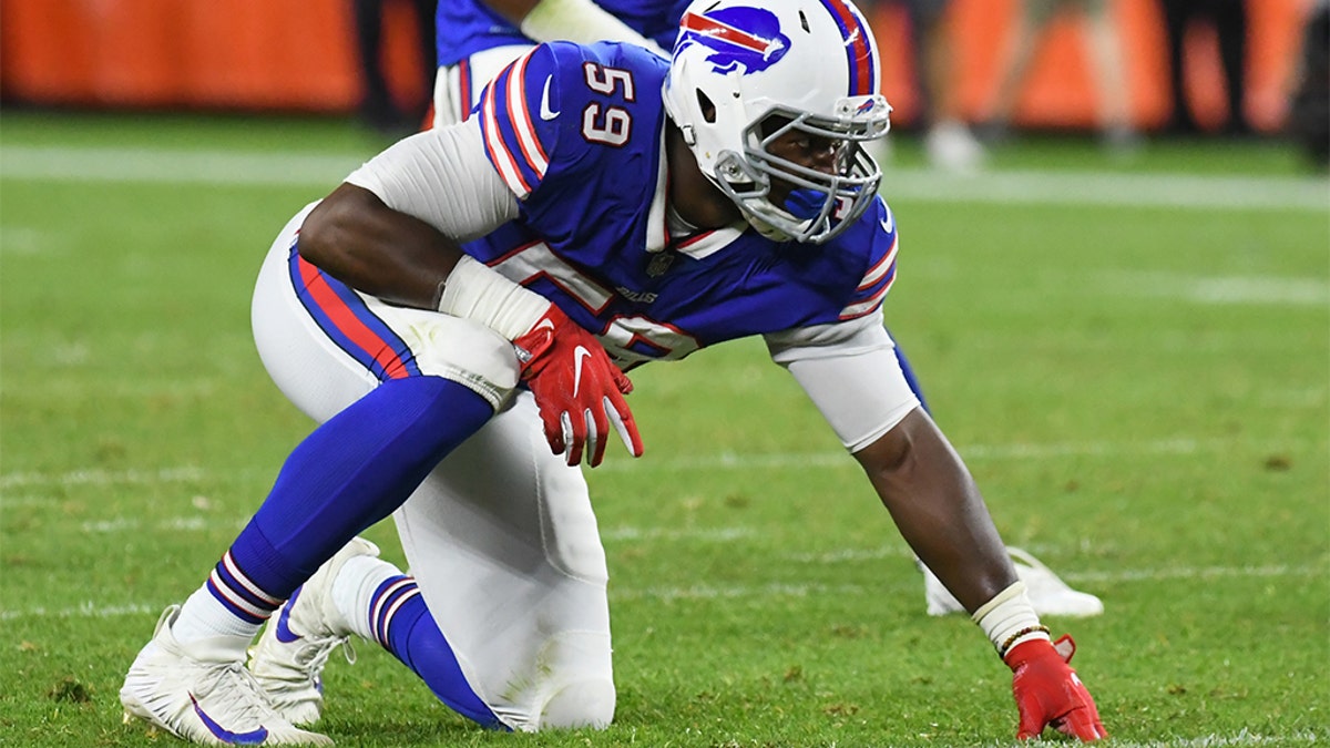 NFL free agent and defensive end Ryan Russell, 27, is looking to become the first openly LGBTQ athlete to play in the major American sports teams. (Nick Cammett/Diamond Images/Getty Images, File)
