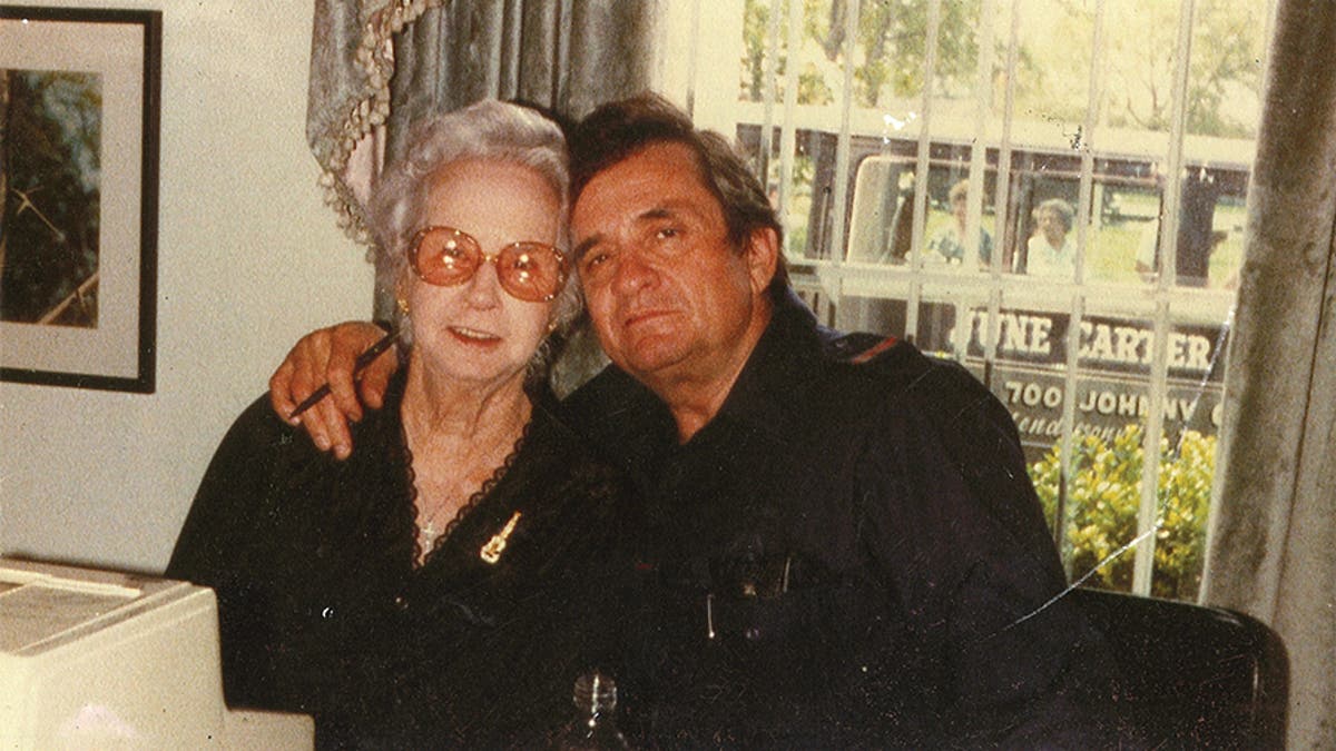 Johnny Cash with his mother, date unknown.