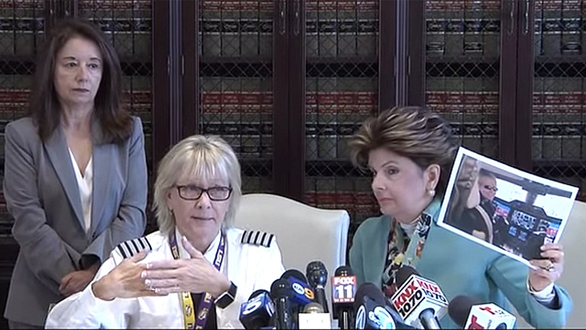 “Why was a male pilot offered that opportunity and Sherry denied it?” Allred asked at a recent press conference.