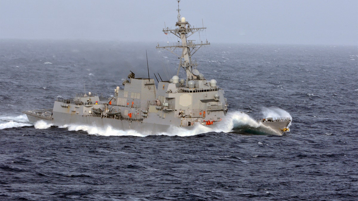  The guided-missile destroyer USS Wayne E. Meyer (DDG 108) is underway in the South China Sea as part of the George Washington Carrier Strike Group. (U.S. Navy photo by Mass Communication Specialist Seaman Justin E. Yarborough/Released)