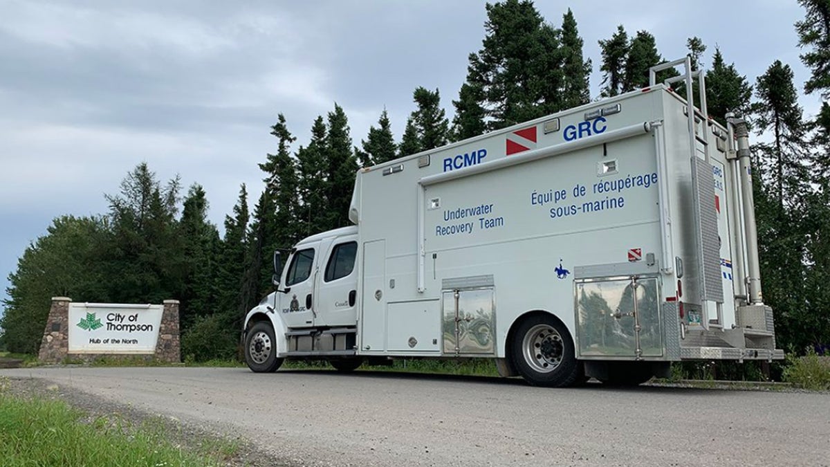 Manitoba RCMP's Underwater Recovery Team arrived Gillam, Manitoba Saturday night and divers will begin to search a section of the Nelson River on Sunday, according to authorities.