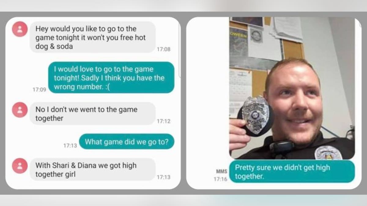 A screenshot showing someone texting a Missouri cop without realizing it.