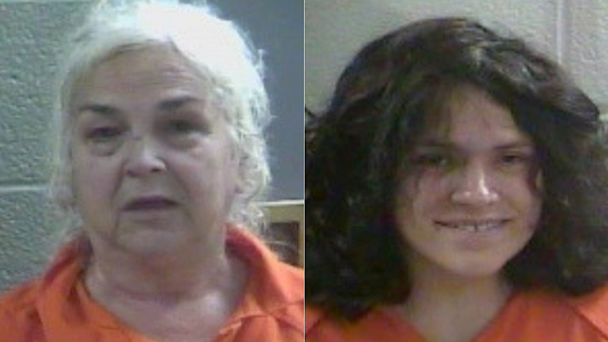 Mugshots for?69-year-old Charlotte Simpson, and her daughter, 32-year-old Rebecca Fultz, the mother of the newborn found by deputies covered in ants.