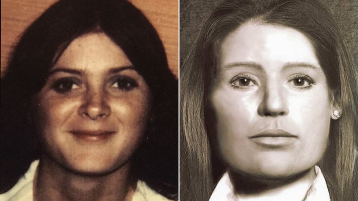 Donna Brazell, left, and a facial reconstruction showing a likeness of the victim whose skeletal remains were found in Gardner, La., in 1980.