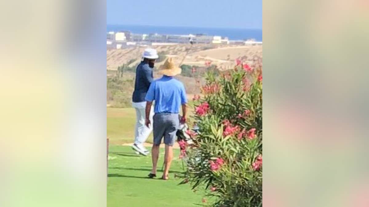 Ezekiel Elliott during his daily golf sessions at the luxurious, 1,500-acre private Diamante Los Cabos resort in Mexico.